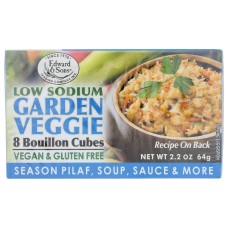 EDWARD & SONS: Low Sodium Garden Veggie Bouillon Cubes, 2.2 oz