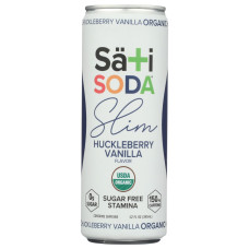 SATI SODA: Slim Organic Huckleberry Vanilla Soda, 12 fo