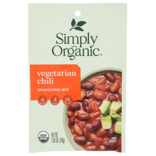 SIMPLY ORGANIC: Vegetarian Chili Seasoning Mix, 1.2 oz SIMPLY ORGANIC: Vegetarian Chili Seasoning Mix, 1.2 oz
