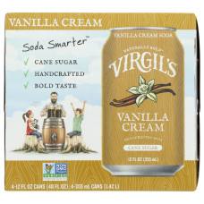 VIRGILS: Vanilla Cream Soda 4 Count, 48 fo