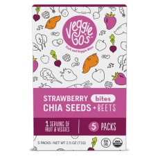 VEGGIE GOS: Strawberry Bites Chia Seeds Beets, 2.5 oz
