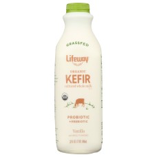 LIFEWAY: Organic Vanilla Whole Milk Grassfed Kefir, 32 oz