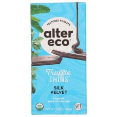 ALTER ECO: Silk Velvet Truffle Thins Chocolate Bar, 2.96 oz