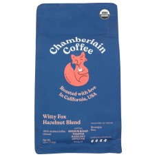 CHAMBERLAIN COFFEE: Witty Fox Hazelnut Coffee Bag Fresh Ground, 12 oz