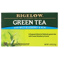 BIGELOW: Green Tea With Wild Blueberry Acai, 1.18 oz