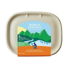 WORLD CENTRIC: 32 Oz Fiber Containers with Lids, 5 ct