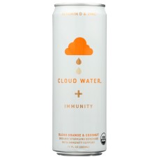 CLOUD WATER IMMUNITY: Blood Orange and Coconut Sparkling Water, 12 fo