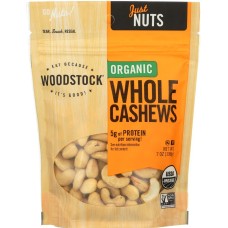 WOODSTOCK: Organic Whole Cashews, 7 oz