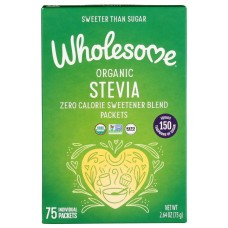 WHOLESOME: Organic Stevia Packets 75Pk, 2.65 oz