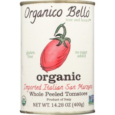 ORGANICO BELLO: Organic Whole Peeled Tomatoes, 14.28 oz