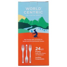 WORLD CENTRIC: 6In TPLA Forks, 24 pc