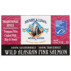 HENRY & LISAS: Wild Alaskan Pink Salmon Traditional Style, 7.5 oz