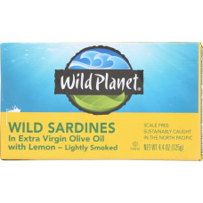 WILD PLANET: Wild Sardines In Extra Virgin Olive Oil with Lemon, 4.4 oz
