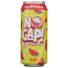 NO CAP SODA POP: Sour Watermelon Postbiotic Soda, 16 fo NO CAP SODA POP: Sour Watermelon Postbiotic Soda, 16 fo