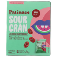 PATIENCE FRUIT & CO: Sour Dried Cranberries Watermelon Flavored, 3.75 oz PATIENCE FRUIT & CO: Sour Dried Cranberries Watermelon Flavored, 3.75 oz