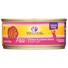 WELLNESS: Pate Chicken and Lobster Cat Food, 5.5 oz