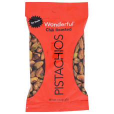 WONDERFUL PISTACHIOS: Chili Roasted No Shells, 2.25 oz