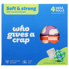 WHO GIVES A CRAP: Recycled Toilet Paper 4 Rolls, 1 ea