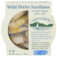 BAR HARBOR: Wild Petite Sardines In Extra Virgin Olive Oil, 4.2 oz