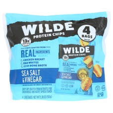 WILDE SNACKS: Sea Salt and Vinegar Chips 4Pk, 5.4 oz