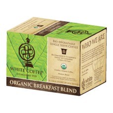 WHITE COFFEE: Organic Breakfast Blend Coffee, 10 Single Serve Cups