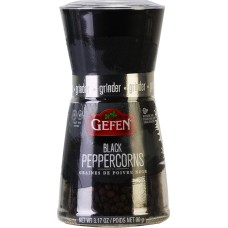 GEFEN: Whole Black Peppercorn Grinder, 3.17 oz