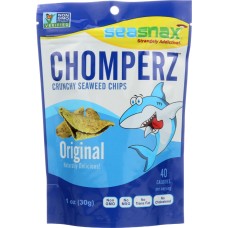 SEA SNAX: Chomperz Crunchy Seaweed Chips Original, 1 oz