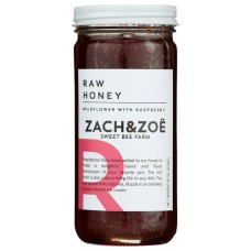 ZACH & ZOE SWEET BEE FARM: Wildflower Honey With Raspberry, 8 oz
