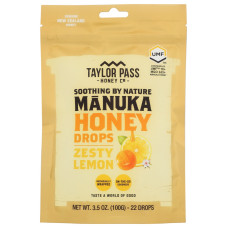 TAYLOR PASS HONEY: Manuka Honey Drops Zesty Lemon, 3.52 oz