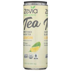ZEVIA: Sweetened Black Tea Lemon Caffeine Free, 12 fo