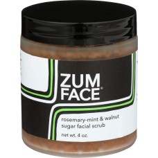 ZUM: Rosemary Mint and Walnut Zum Face Sugar Facial Scrub, 4 oz
