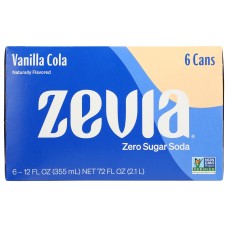 ZEVIA: Vanilla Cola Zero Sugar Sda 6Pk, 72 fo
