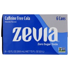 ZEVIA: Caffeine Free Cola Soda 6Pk, 72 fo