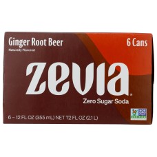 ZEVIA: Ginger Root Beer Soda 6Pk, 72 fo