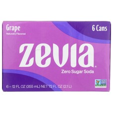 ZEVIA: Grape Soda 6Pk, 72 fo