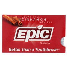 Epic Dental - Xylitol Gum - Cinnamon - Case of 12 - 12 Pack