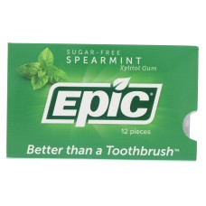 Epic Dental - Xylitol Gum - Spearmint - Case of 12 - 12 Pack